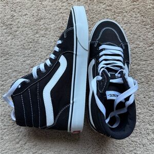 Vans Classic Black and White High-Tops Womens 8